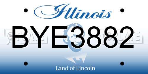 BYE3882 Illinois License Plate