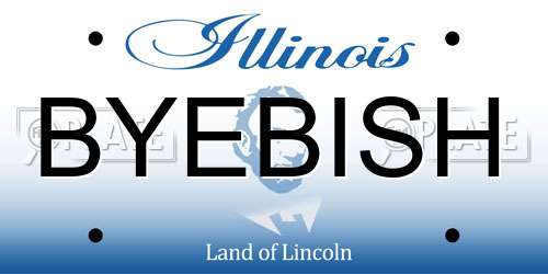 BYEBISH Illinois License Plate