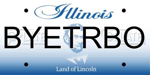 BYETRBO Illinois License Plate