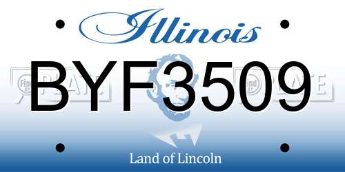 BYF3509 Illinois License Plate
