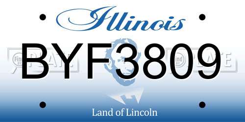 BYF3809 Illinois License Plate