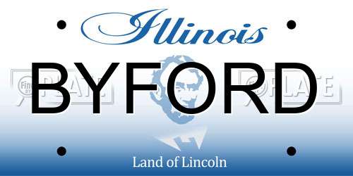 BYFORD Illinois License Plate