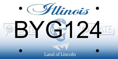 BYG124 Illinois License Plate