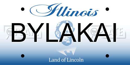 BYLAKAI Illinois License Plate