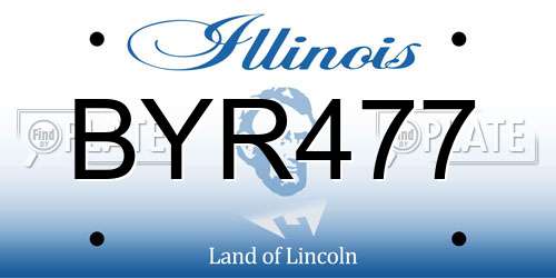 BYR477 Illinois License Plate