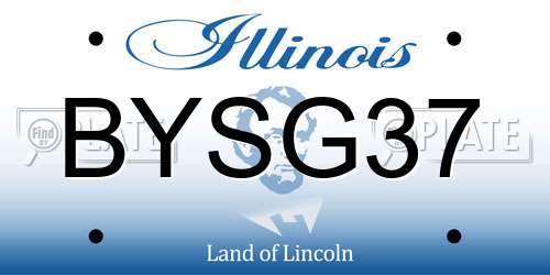 BYSG37 Illinois License Plate