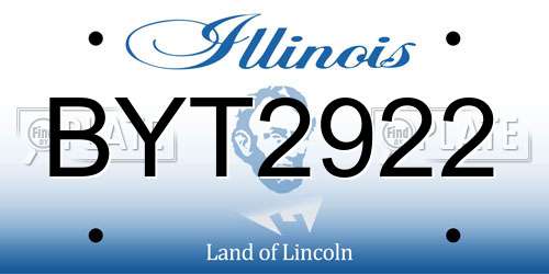 BYT2922 Illinois License Plate
