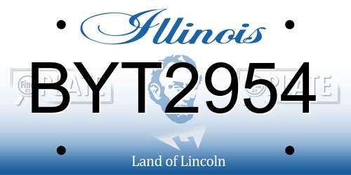 BYT2954 Illinois License Plate