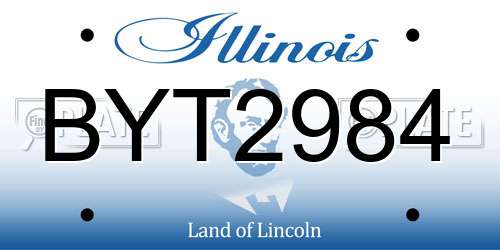 BYT2984 Illinois License Plate
