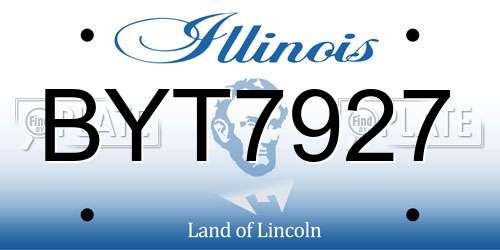 BYT7927 Illinois License Plate