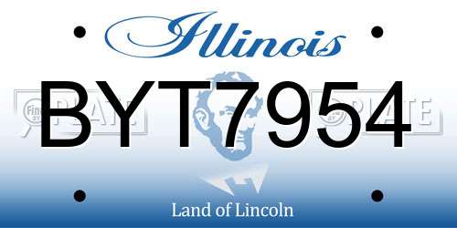 BYT7954 Illinois License Plate
