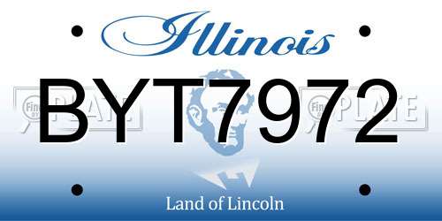 BYT7972 Illinois License Plate
