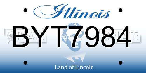 BYT7984 Illinois License Plate