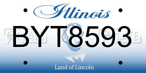 BYT8593 Illinois License Plate