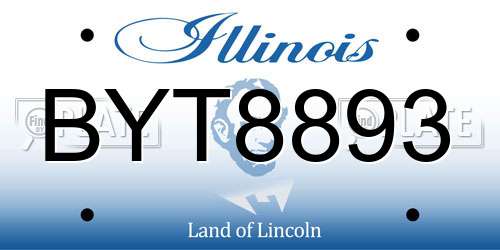 BYT8893 Illinois License Plate