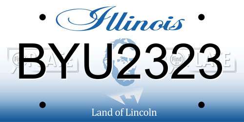BYU2323 Illinois License Plate