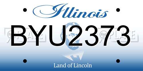BYU2373 Illinois License Plate