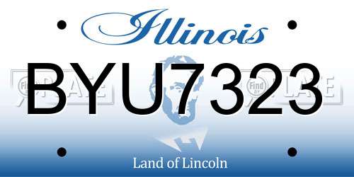 BYU7323 Illinois License Plate