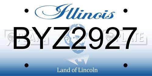 BYZ2927 Illinois License Plate