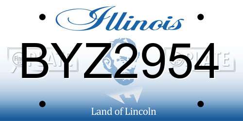 BYZ2954 Illinois License Plate
