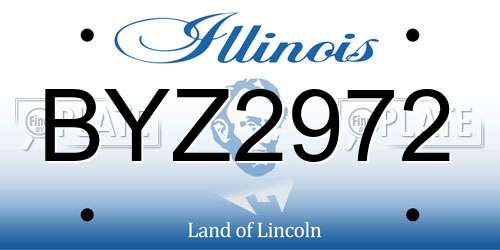 BYZ2972 Illinois License Plate