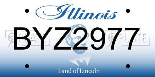 BYZ2977 Illinois License Plate