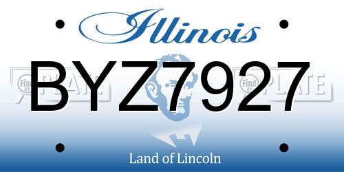 BYZ7927 Illinois License Plate