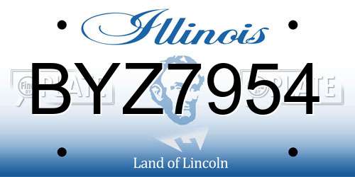 BYZ7954 Illinois License Plate