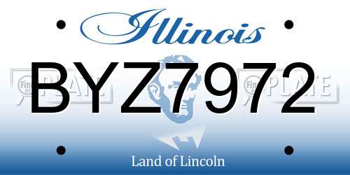 BYZ7972 Illinois License Plate
