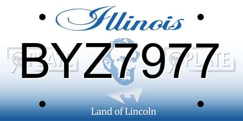 BYZ7977 Illinois License Plate