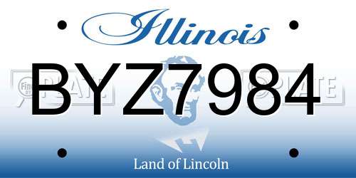 BYZ7984 Illinois License Plate