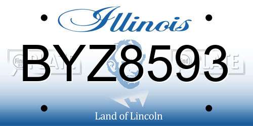 BYZ8593 Illinois License Plate