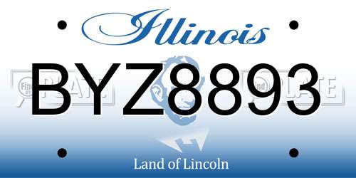 BYZ8893 Illinois License Plate