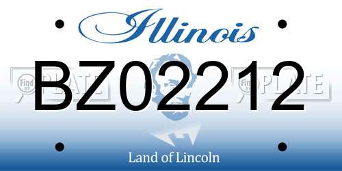 BZ02212 Illinois License Plate