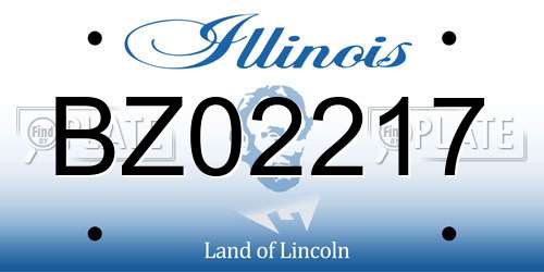 BZ02217 Illinois License Plate