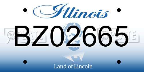 BZ02665 Illinois License Plate