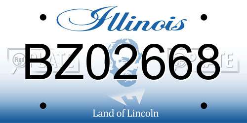 BZ02668 Illinois License Plate