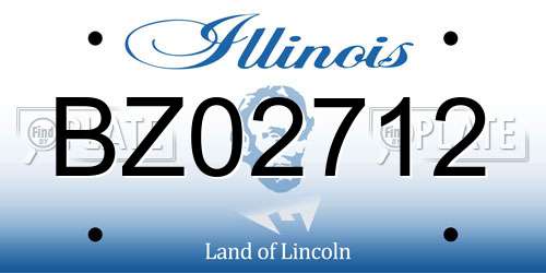 BZ02712 Illinois License Plate