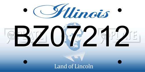 BZ07212 Illinois License Plate