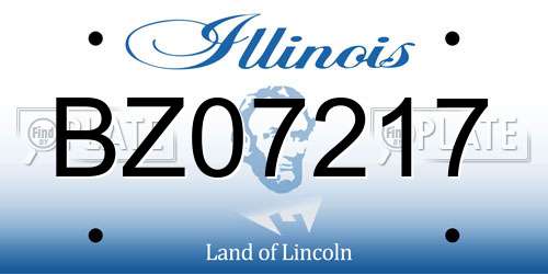 BZ07217 Illinois License Plate