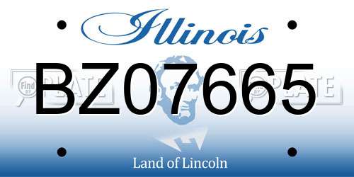 BZ07665 Illinois License Plate