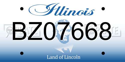 BZ07668 Illinois License Plate
