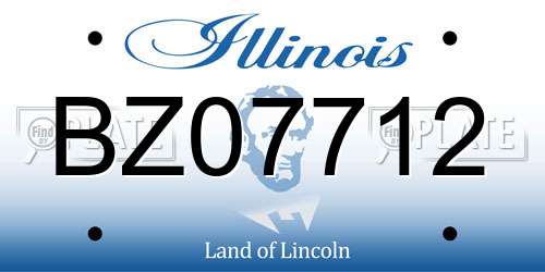 BZ07712 Illinois License Plate
