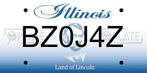BZ0J4Z Illinois License Plate