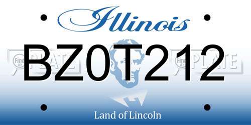 BZ0T212 Illinois License Plate