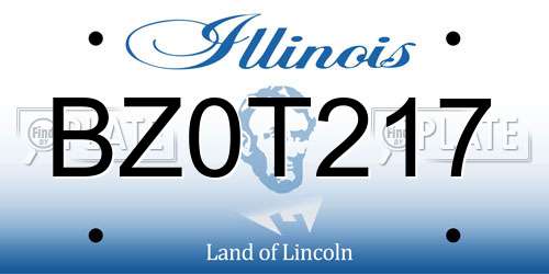 BZ0T217 Illinois License Plate