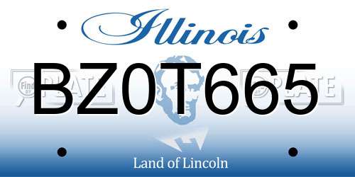 BZ0T665 Illinois License Plate