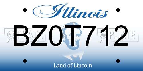 BZ0T712 Illinois License Plate