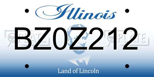 BZ0Z212 Illinois License Plate