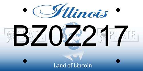 BZ0Z217 Illinois License Plate